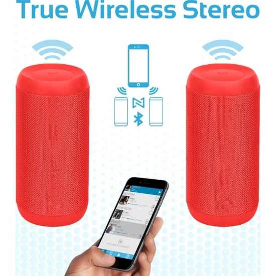 Gerçek True Kablosuz  Stereo Fonksiyonu:     TWS fonksiyonu sayesinde,  iki Promate Silox hoparlörünü eşleştirerek, bu iki Silox Bluetooth hoparlöründen ayrılmış sol ve sağ kanallar için gerçek Bluetooth kablosuz performans sesi (çalımı) elde edebilirsiniz. Sadece gerçek kablosuz Stereo ana cihazı kontrol edin, daha sonra çift (gelişmiş) stereo ses ile her iki cihazda da senkronize olarak ses alabilirsiniz.