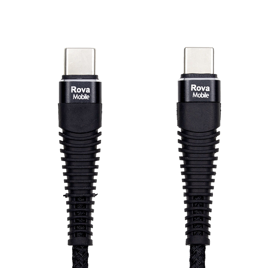 Rova Type - C to Type - C Hızlı Şarj Kablosu 100 cm siyah telefondukkani.com.tr den satın alabilirsiniz.