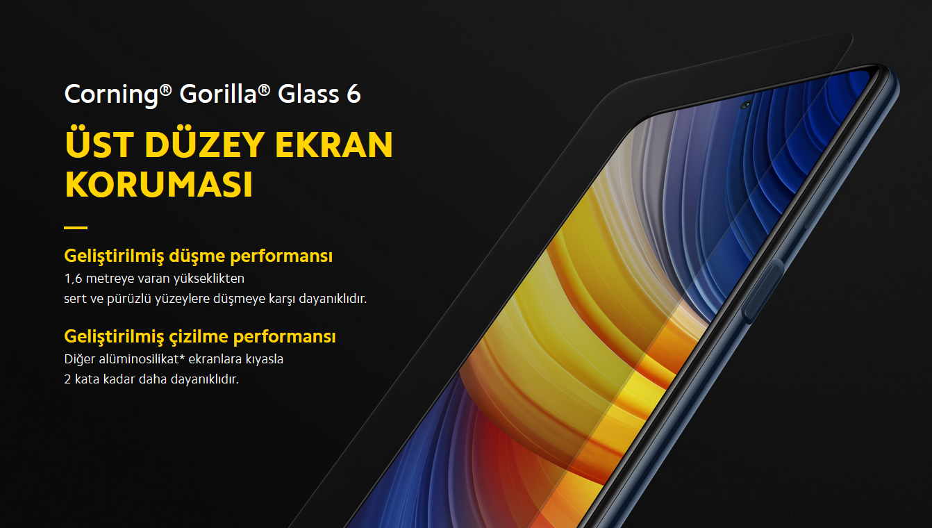 Xiaomi Poco X3 Pro 256 Gb Akıllı Cep Telefonu İlizyon Siyahı (Xiaomi Türkiye Garantili) Gorilla Glass 6 ekran