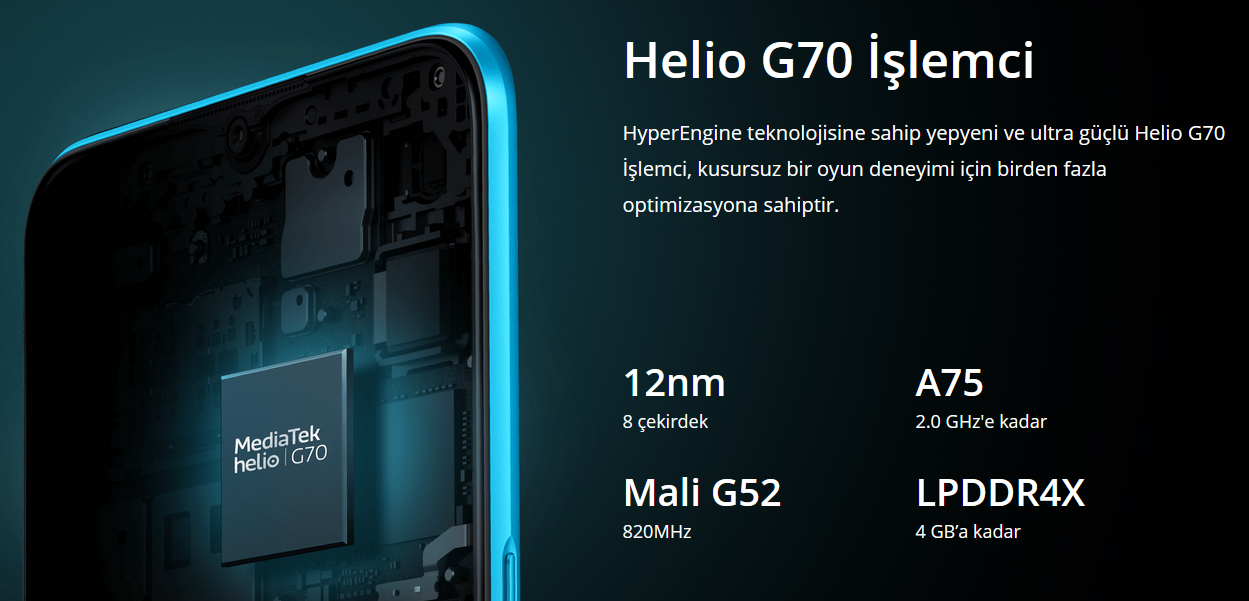 Realme C3i 32 GB Akıllı Cep Telefonu güçlü işlemci ve büyük ekran ile keyfiniz büyüyor
