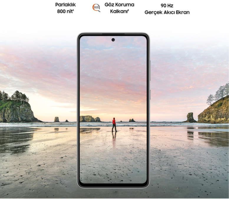 Samsung Galaxy A72 128GB 8GB Ram 6.7 inç Cep Telefonu Beyaz( Samsung Türkiye Garantili ) Sonsuz Ekran