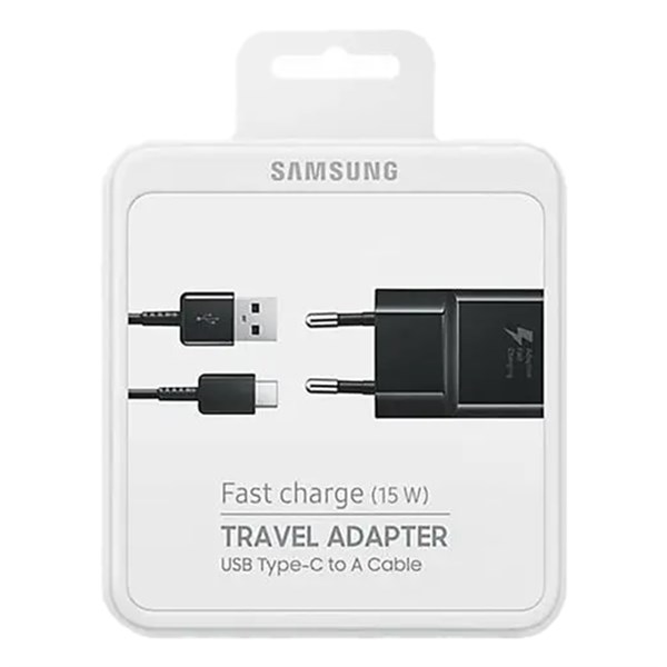 Samsung Fast Charge Travel Adapter 15W Orjinal Type-C Hızlı Şarj Seti Siyah