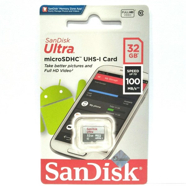 Sandisk Ultra 32 GB MicroSDXC UHS-I 100 MBs Sdcard Hafıza Kartı