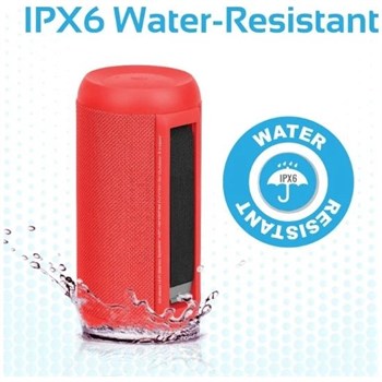 Promate Silox Blutooth Kablosuz Taşınabilir TWS IPX6 Su Geçirmez Hoparlör - Kırmızı