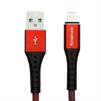 Rova İphone Lightning USB 2.4A Hızlı Şarj Kablosu 120 cm kırmızı