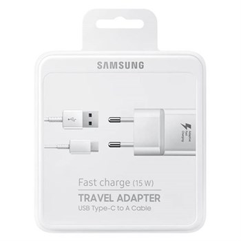 Samsung Fast Charge Travel Adapter 15W Orjinal Type-C Hızlı Şarj Seti Beyaz